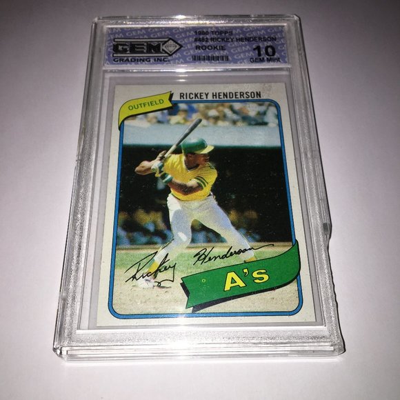 1980 Topps Rickey Henderson Rookie Card RC GEM Gem Mint 10 #482 - Picture 2 of 12